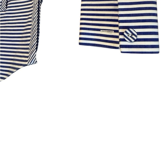 Self-Portrait size 2 EUC worn once Blue and White Striped Ruffle asymmetrical - Picture 4 of 15